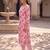 Women's pink rayon floral printed kurta and trouser set | trendy ethnic wear for women | stylish casual & festive outfit