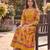 Women's yellow cotton blend floral printed kurta | elegant ethnic wear kurti | trendy casual & festive wear for women