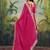 Pink bandhani embroidered poly georgette bandhani saree