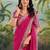 Pink bandhani embroidered poly georgette bandhani saree
