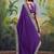 Purple bandhani embroidered poly georgette bandhani saree