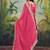 Peach bandhani embroidered poly georgette bandhani saree