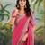 Peach bandhani embroidered poly georgette bandhani saree