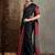 Black ethnic motifs silk blend saree