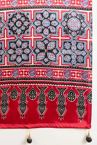Black ethnic motifs silk blend saree