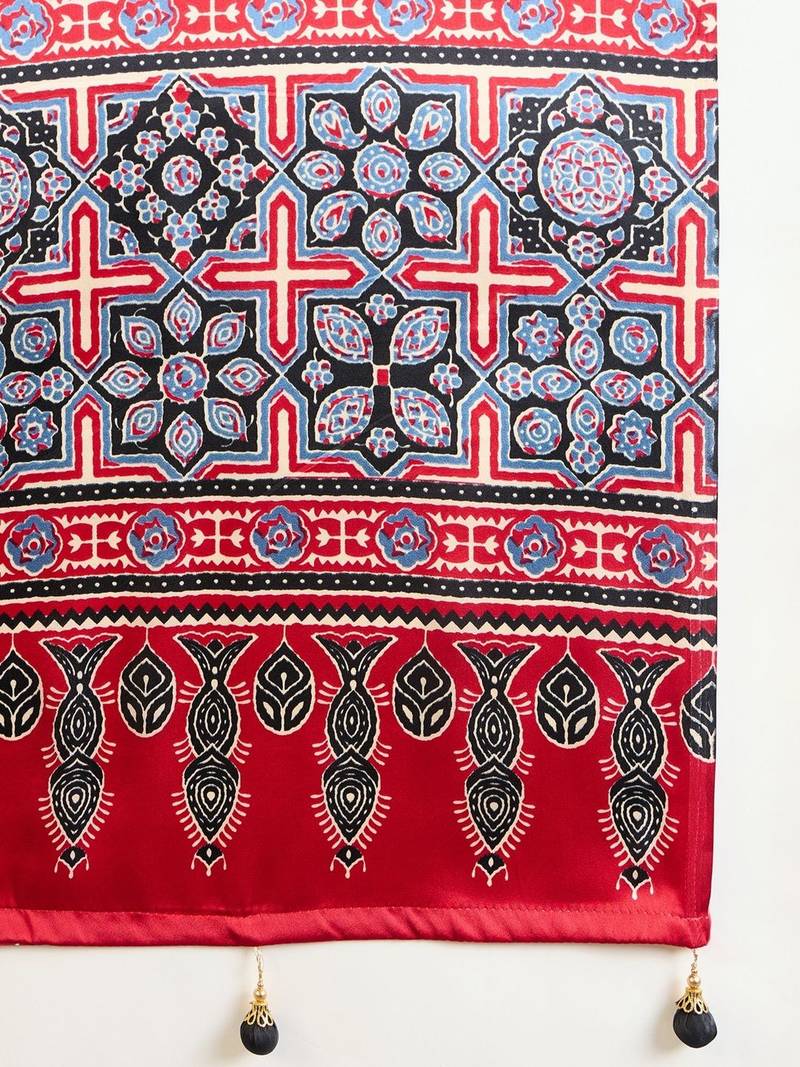 Black ethnic motifs silk blend saree