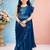 Turquoise sequinned net banarasi saree