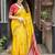 Yellow floral zari chanderi saree