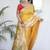 Yellow yellow paithani silk saree with unstitched blouse piece