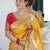 Yellow yellow paithani silk saree with unstitched blouse piece