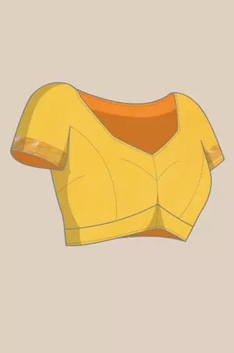 Yellow yellow paithani silk saree with unstitched blouse piece