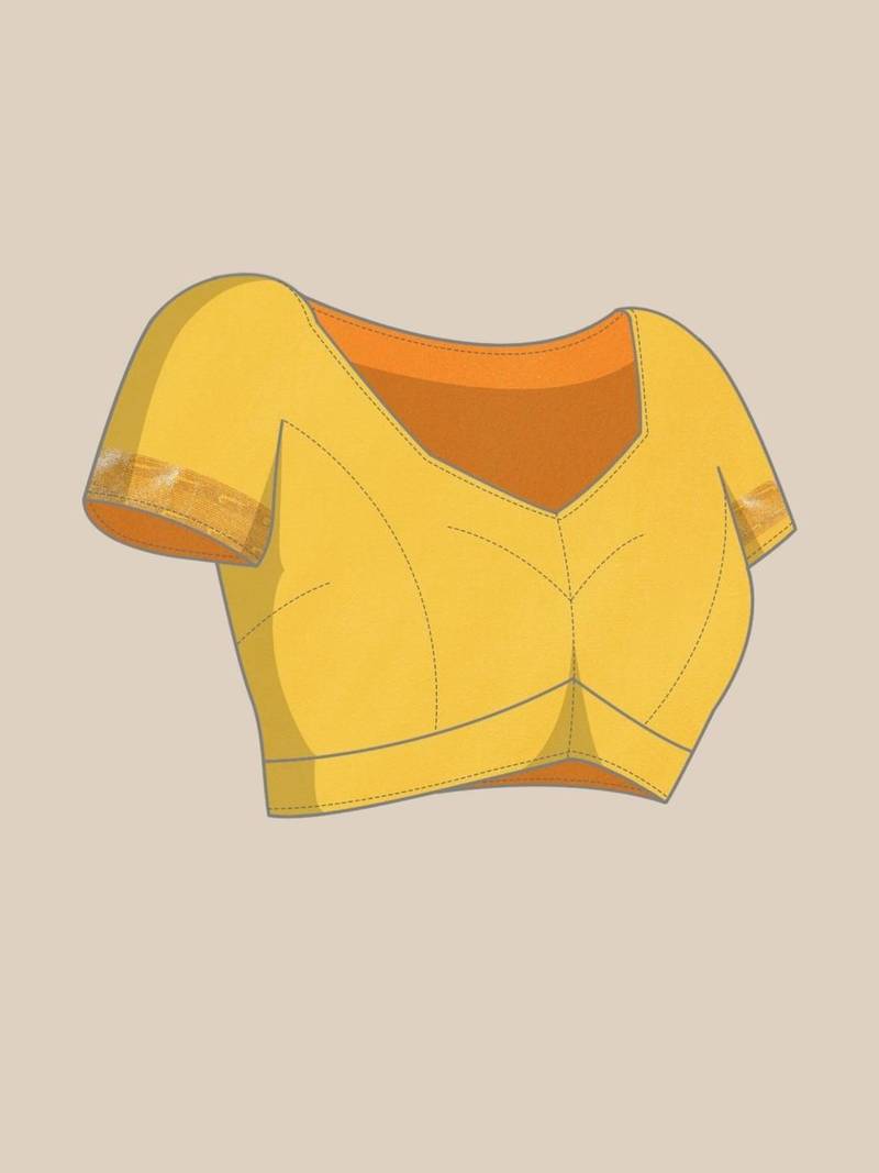 Yellow yellow paithani silk saree with unstitched blouse piece