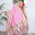 Pink woven design zari silk blend paithani saree