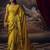 Yellow floral satin bagh saree