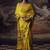 Yellow floral satin bagh saree