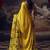 Yellow floral satin bagh saree