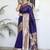 Purple paithani silk saree with unstitched blouse piece