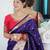 Purple paithani silk saree with unstitched blouse piece