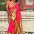 Peach woven design zari paithani saree