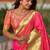Peach woven design zari paithani saree