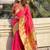 Peach woven design zari paithani saree