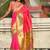 Peach woven design zari paithani saree