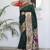 Green geometric woven design paithani silk saree with unstitched blouse piece