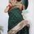Green geometric woven design paithani silk saree with unstitched blouse piece