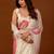 Off white polka dot embroidered organza saree