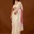 Off white polka dot embroidered organza saree