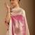 Cream polka dot embroidered organza saree