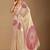Cream polka dot embroidered organza saree