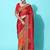Orange bandhani gotta patti silk blend half and half bandhani saree