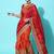 Orange bandhani gotta patti silk blend half and half bandhani saree
