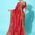Orange bandhani gotta patti silk blend half and half bandhani saree