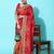 Orange bandhani gotta patti silk blend half and half bandhani saree