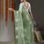 Olive paisley embroidered designer saree