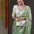 Olive paisley embroidered designer saree