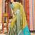 Yellow ethnic woven design pure cotton saree