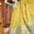 Yellow ethnic woven design pure cotton saree