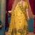 Yellow warli printed zari silk cotton saree with blouse piece