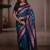 Teal woven design zari silk blend handloom banarasi saree