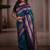 Teal woven design zari silk blend handloom banarasi saree