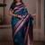 Teal woven design zari silk blend handloom banarasi saree