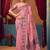 Pink warli printed zari silk cotton saree