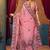 Pink warli printed zari silk cotton saree