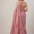 Rose woven design embroidered satin fusion saree