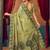 Lime ethnic motifs printed warli zari silk cotton designer saree with blouse piece