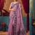 Purple warli printed zari silk cotton saree with blouse piece
