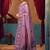 Purple warli printed zari silk cotton saree with blouse piece